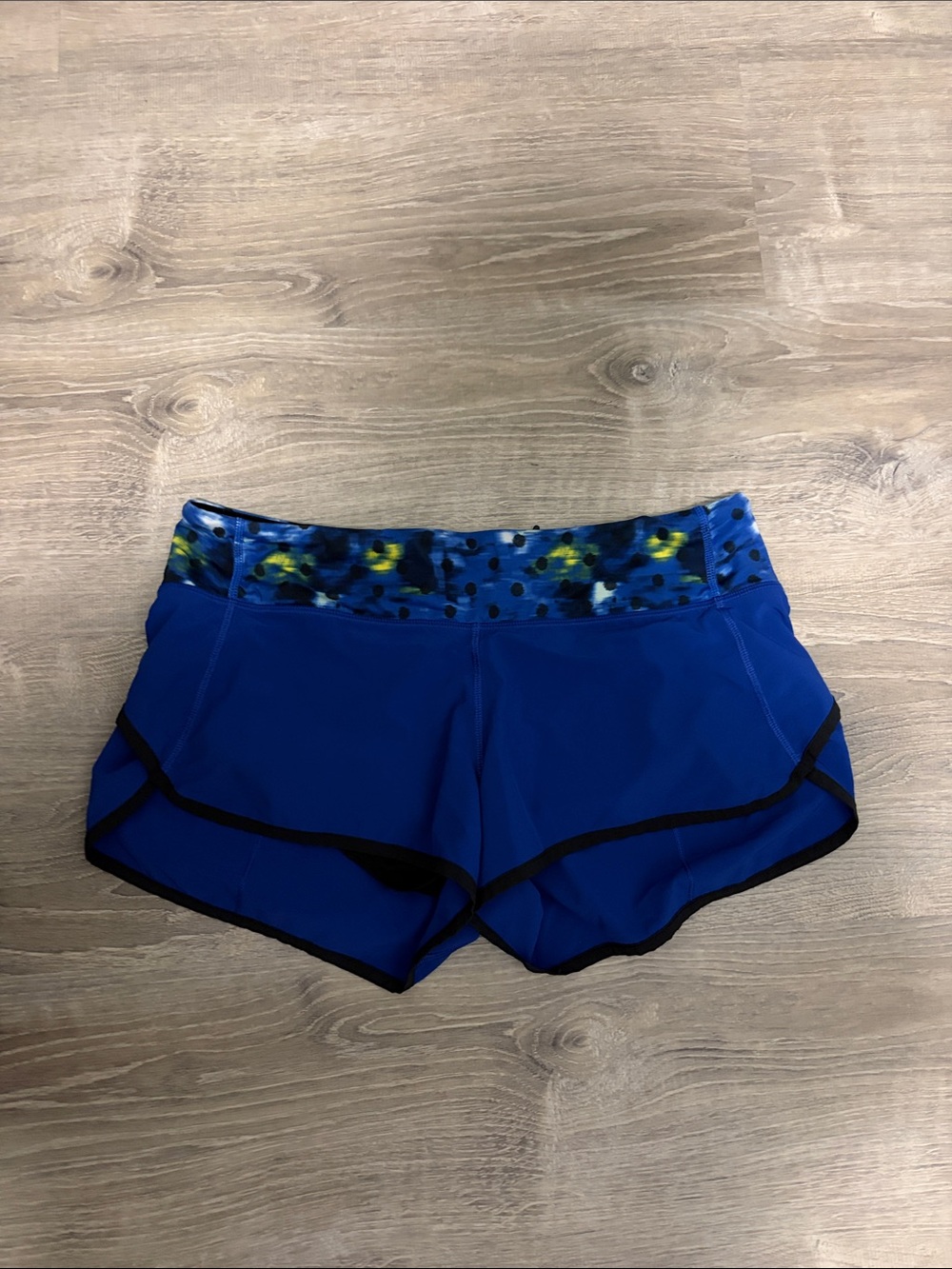 lululemon athletica Royal Blue Running Shorts with Patterned Waistband
